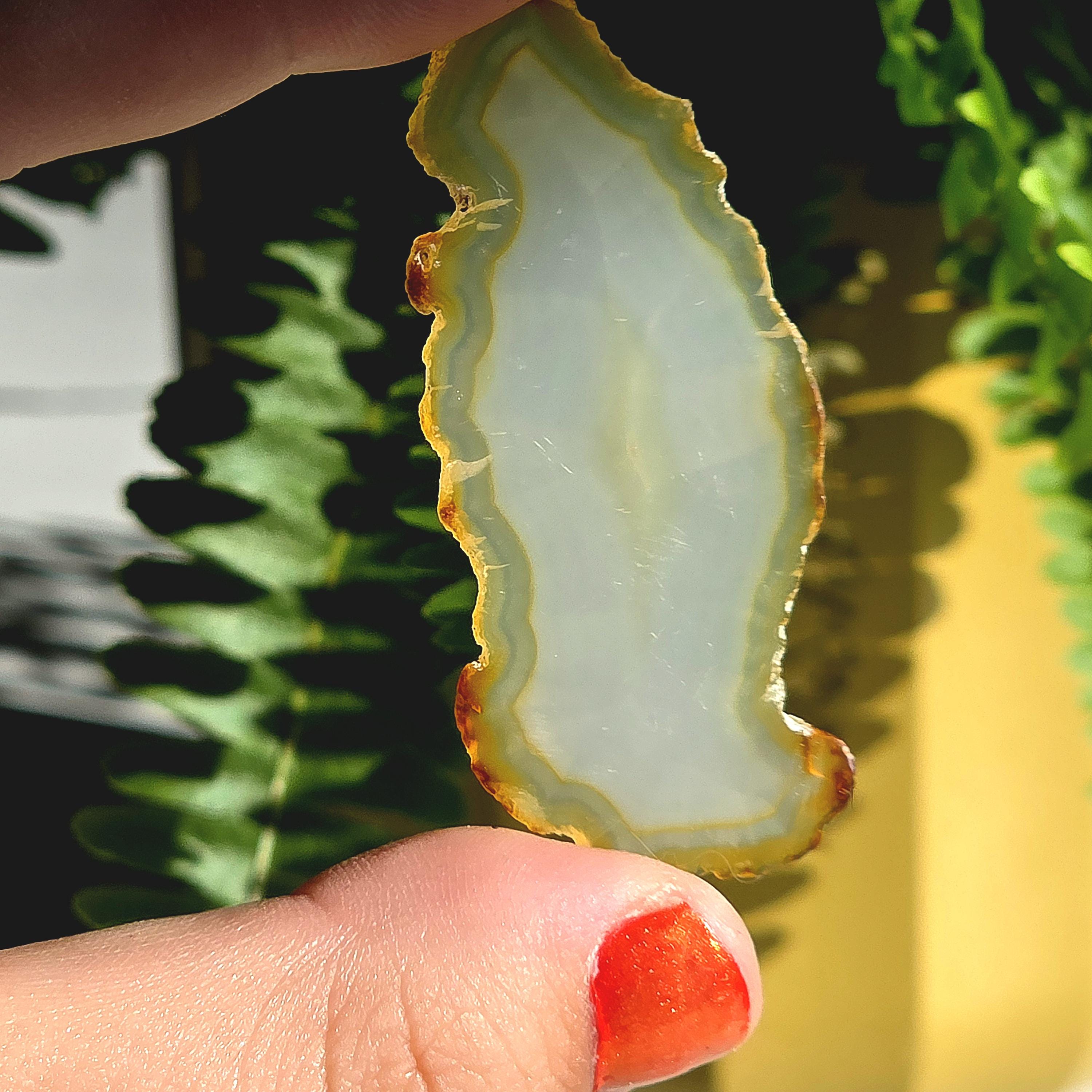 Natural Iris Agate Slice | Rainbow Agate Slice | Flashy Banded Agate | Collector Crystal | Small Agate Specimen