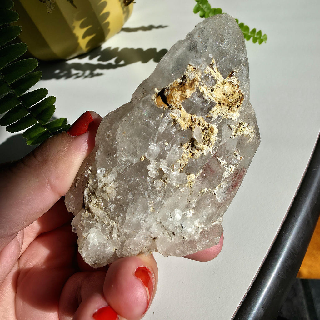Alpine Quartz Crystal Point | Swiss Alps Clear Quartz with Matrix | Natural Collector Mineral Specimen