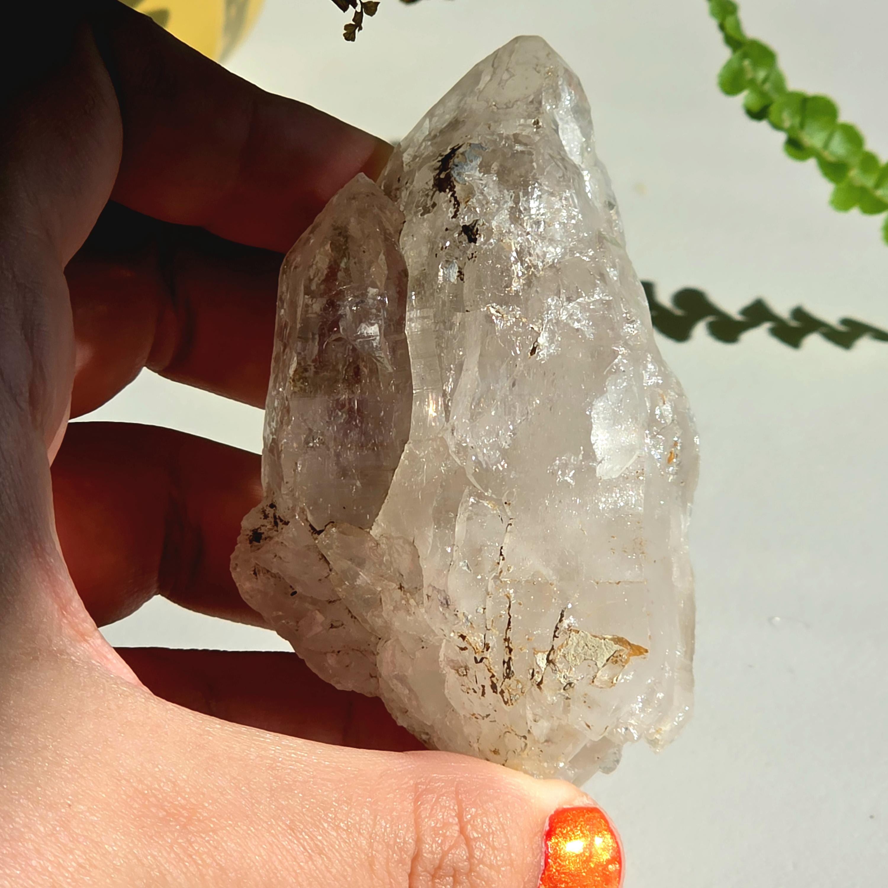 Alpine Quartz Crystal Point | Swiss Alps Clear Quartz with Matrix | Natural Collector Mineral Specimen