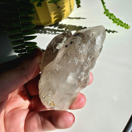Alpine Quartz Crystal Point | Swiss Alps Clear Quartz with Matrix | Natural Collector Mineral Specimen