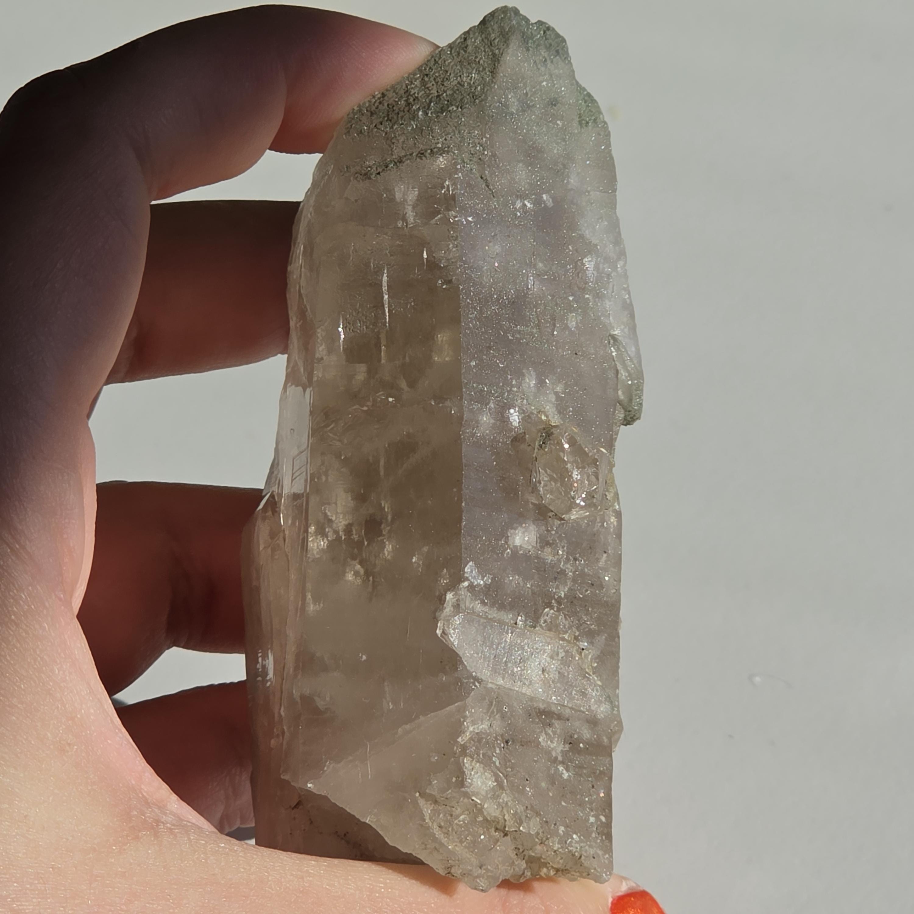 Alpine Quartz Crystal Point | Swiss Alps Clear Quartz with Matrix | Natural Collector Mineral Specimen