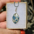 K2 Granite Azurite Pendant Necklace | Wire Wrapped Natural Stone Jewelry