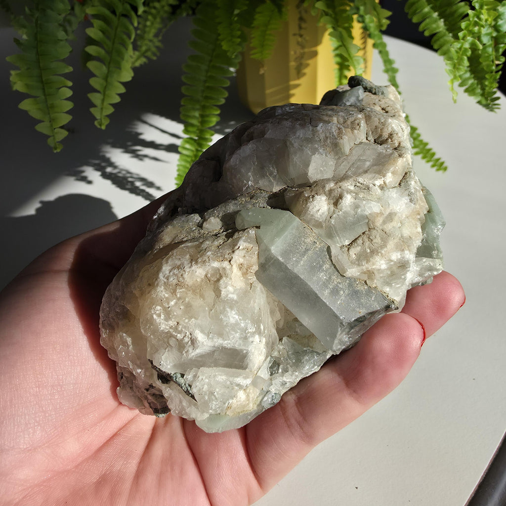 Swiss Alpine Chlorite Quartz Cluster | Green Chlorite Included Quartz | Large Alpine Quartz Specimen | Swiss Alps