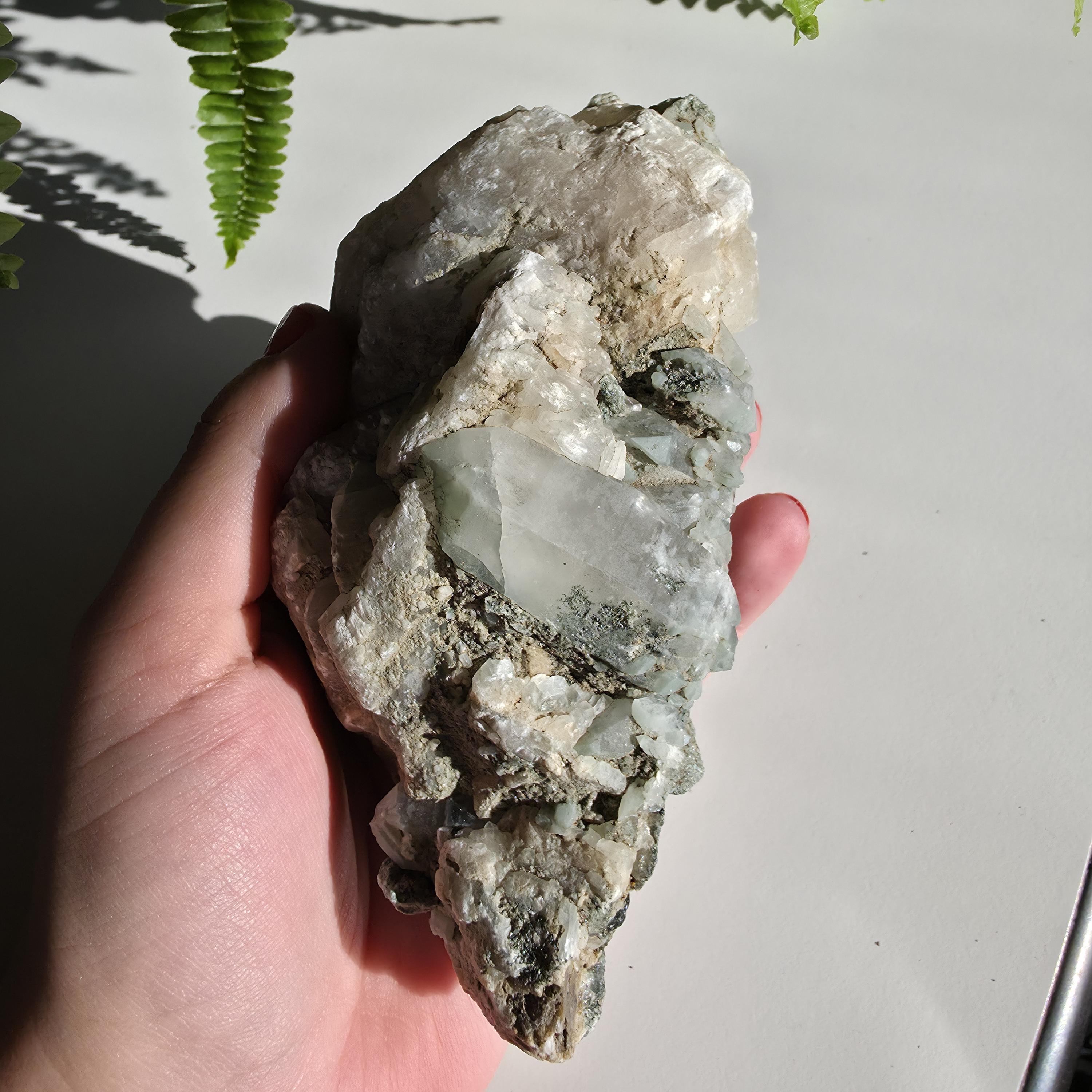 Swiss Alpine Chlorite Quartz Cluster | Green Chlorite Included Quartz | Large Alpine Quartz Specimen | Swiss Alps