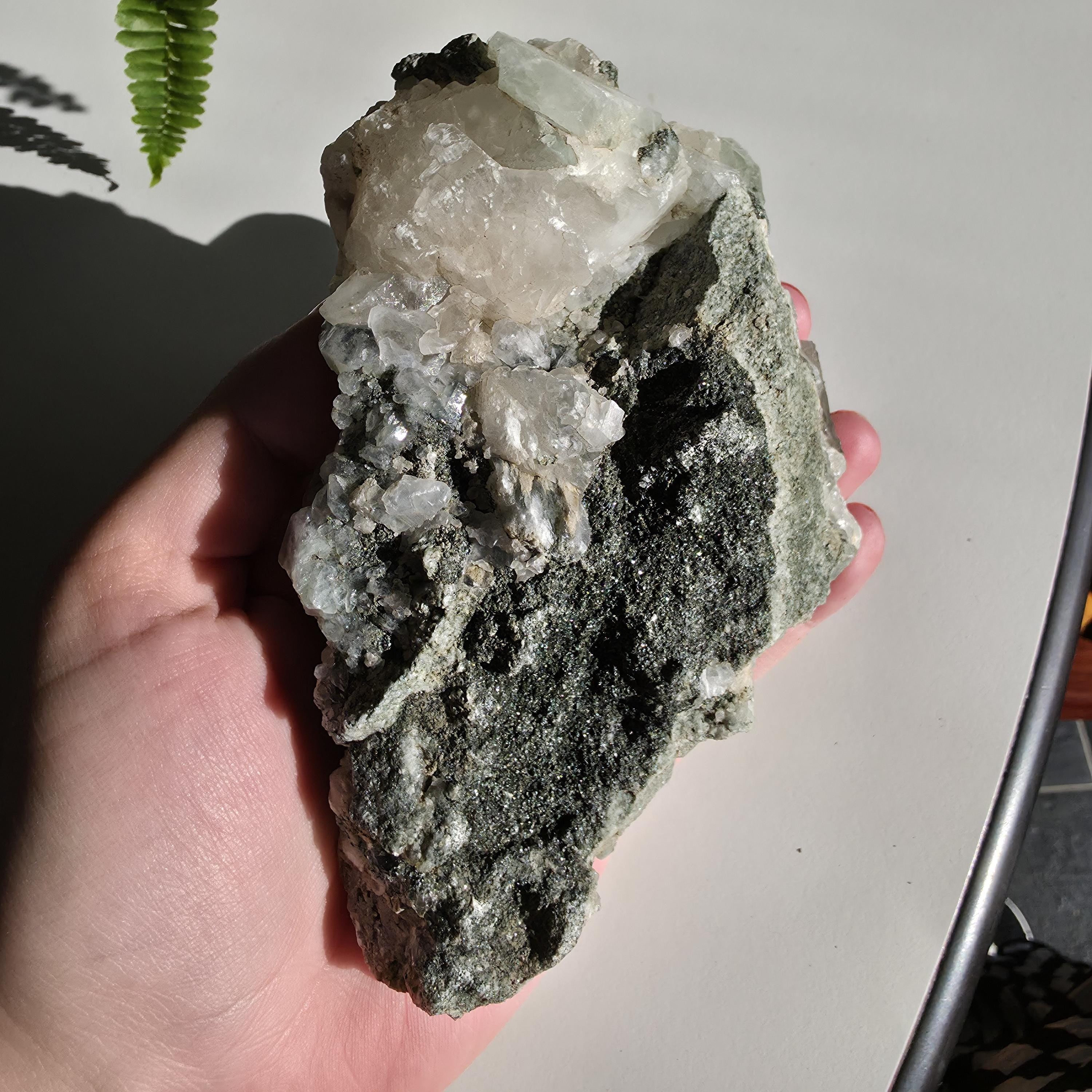 Swiss Alpine Chlorite Quartz Cluster | Green Chlorite Included Quartz | Large Alpine Quartz Specimen | Swiss Alps