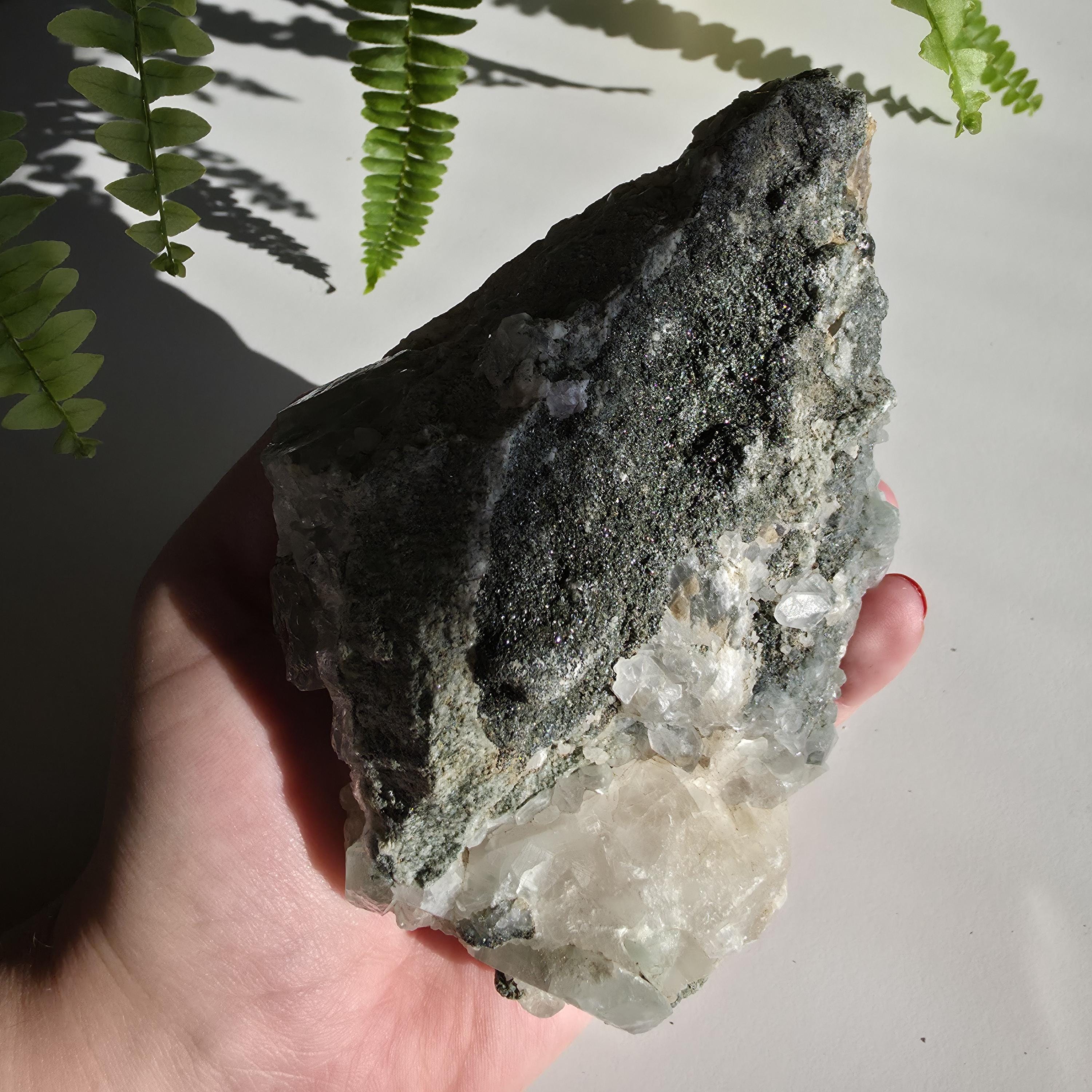 Swiss Alpine Chlorite Quartz Cluster | Green Chlorite Included Quartz | Large Alpine Quartz Specimen | Swiss Alps
