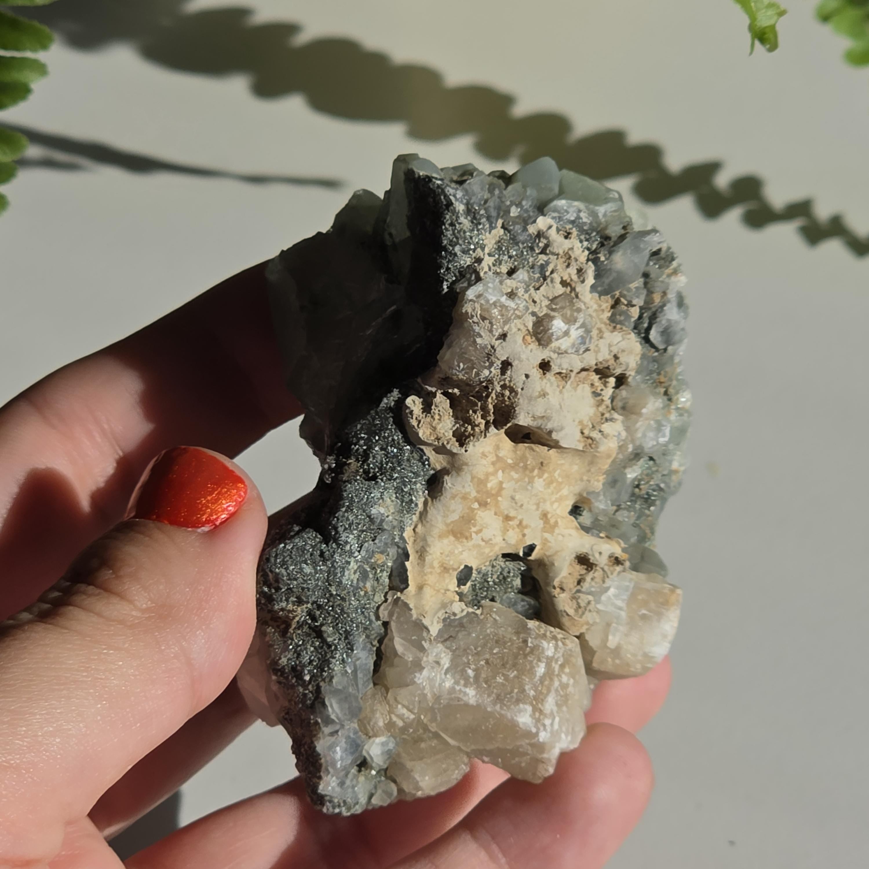 Swiss Alpine Chlorite Quartz Cluster | Green Chlorite Quartz | Alpine Quartz Specimen | Swiss Alps Crystal
