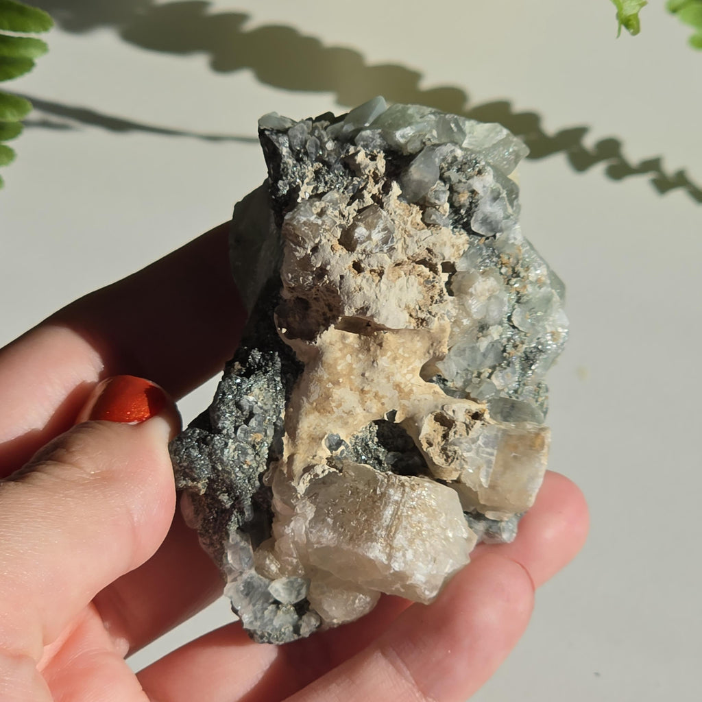 Swiss Alpine Chlorite Quartz Cluster | Green Chlorite Quartz | Alpine Quartz Specimen | Swiss Alps Crystal