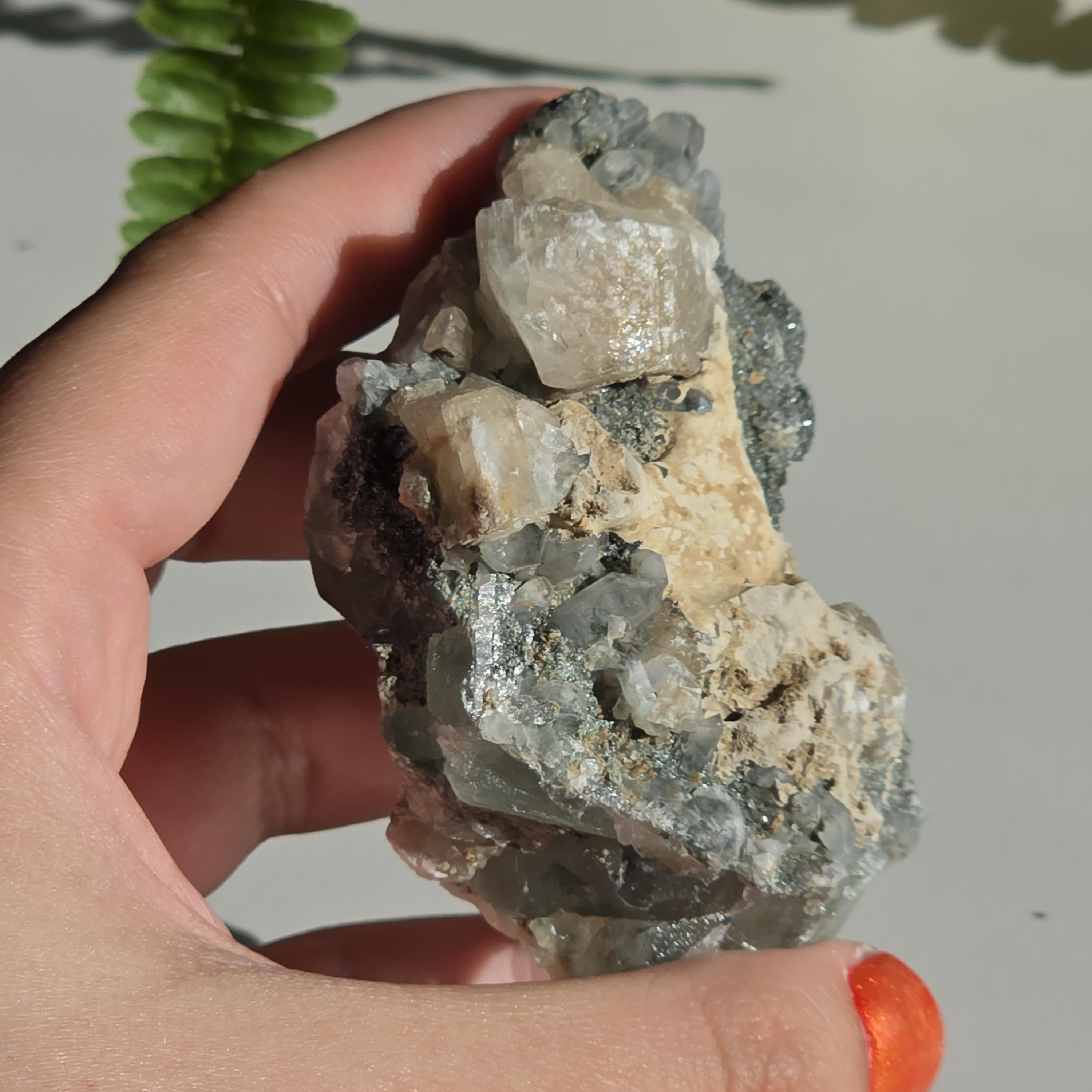 Swiss Alpine Chlorite Quartz Cluster | Green Chlorite Quartz | Alpine Quartz Specimen | Swiss Alps Crystal