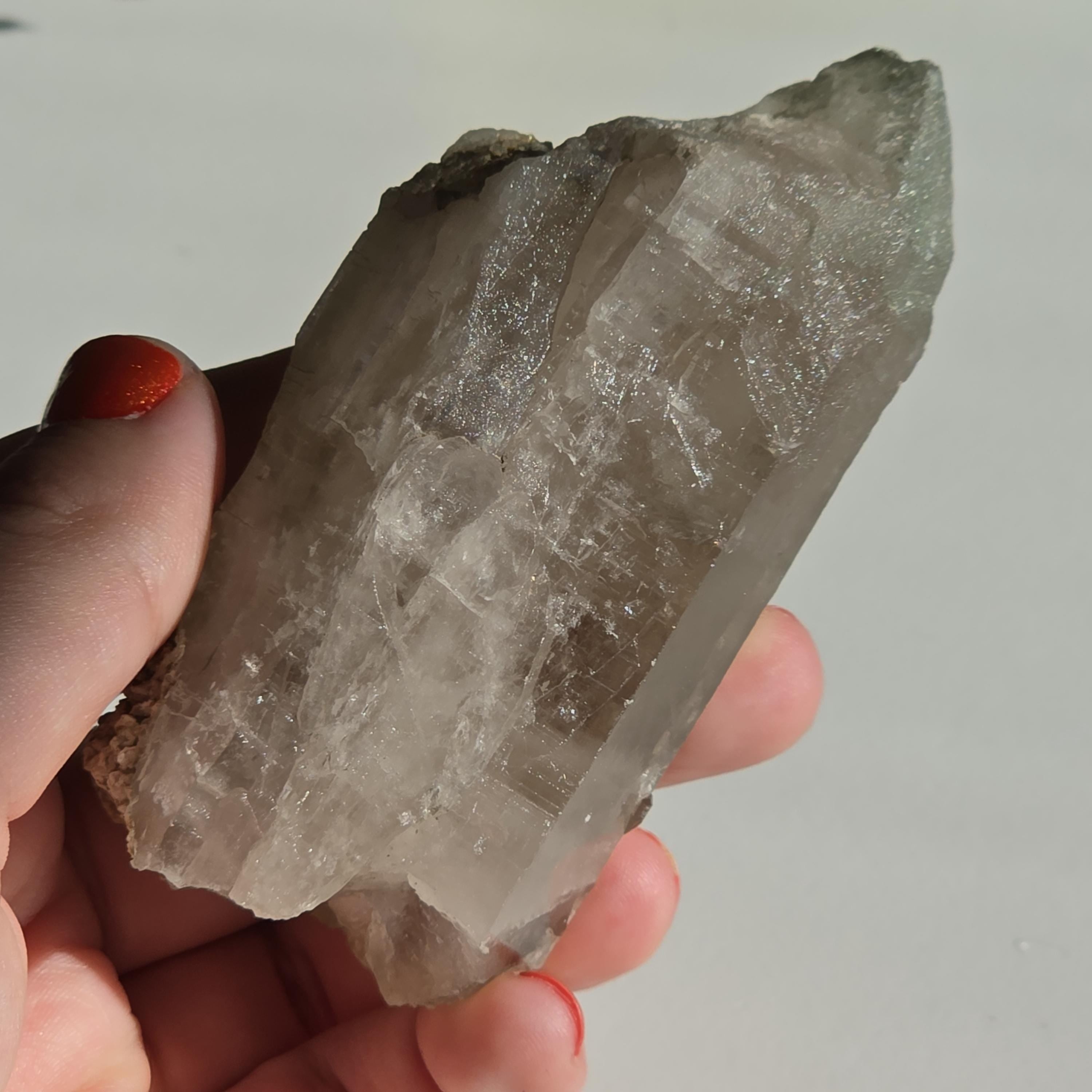 Alpine Quartz Crystal Point | Swiss Alps Clear Quartz with Matrix | Natural Collector Mineral Specimen