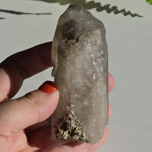 Alpine Quartz Crystal Point | Swiss Alps Clear Quartz with Matrix | Natural Collector Mineral Specimen