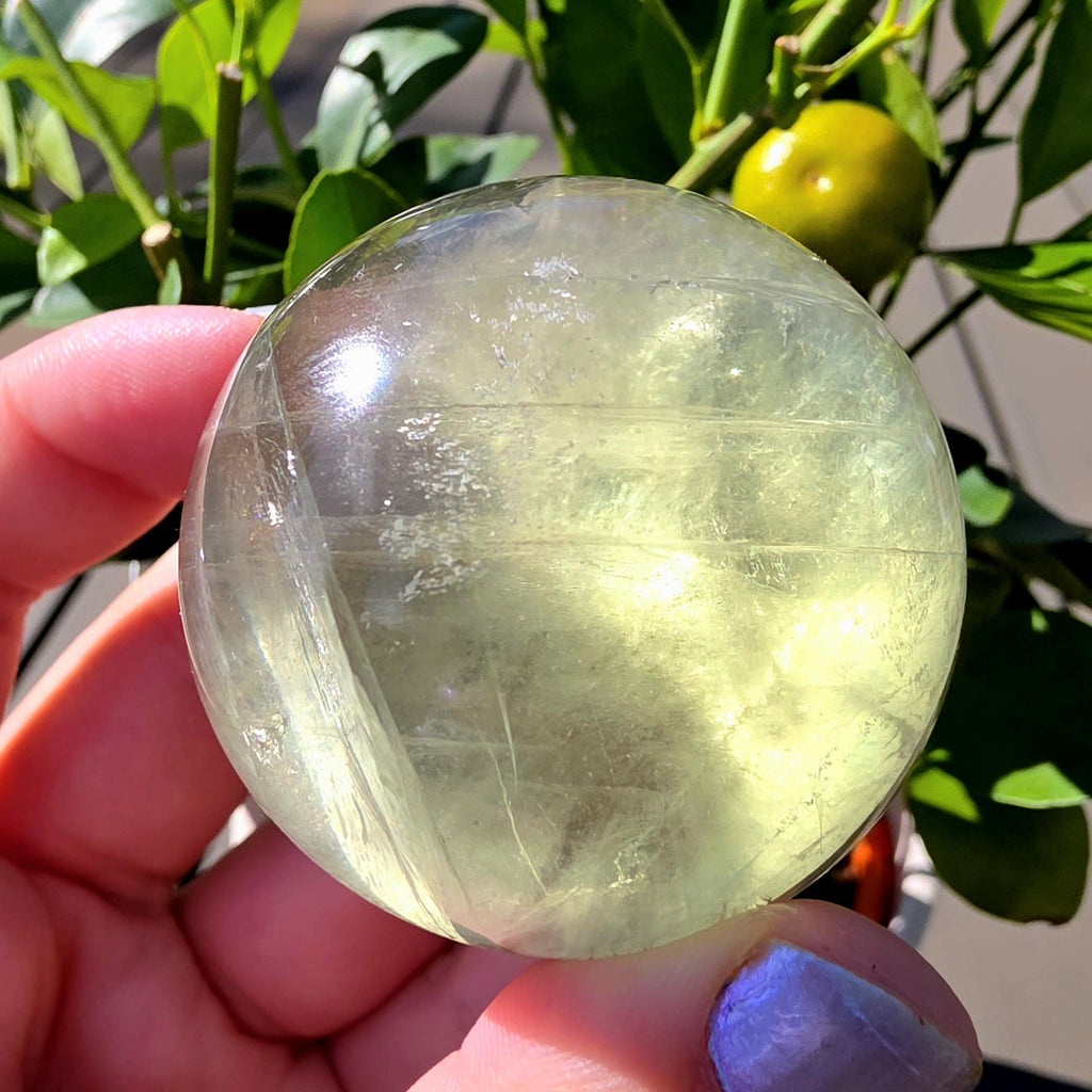 Green Apple Fluorite Sphere | Polished Fluorite Crystal Sphere | Mint Green Fluorite | Collector Crystal
