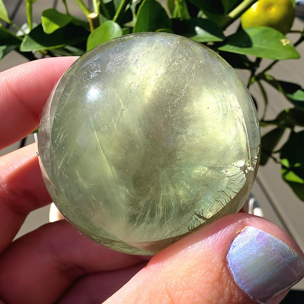 Green Apple Fluorite Sphere | Polished Fluorite Crystal Sphere | Mint Green Fluorite | Collector Crystal