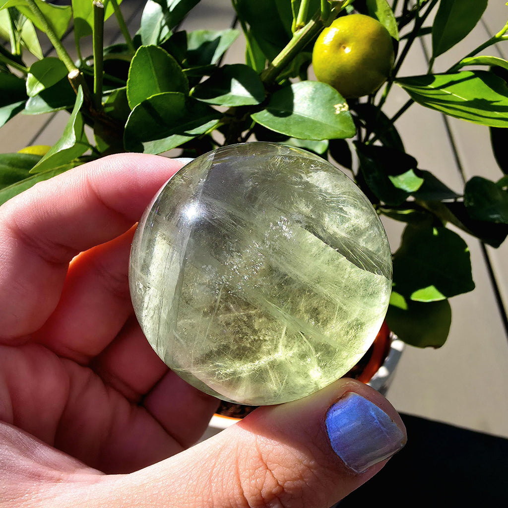 Green Apple Fluorite Sphere | Polished Fluorite Crystal Sphere | Mint Green Fluorite | Collector Crystal