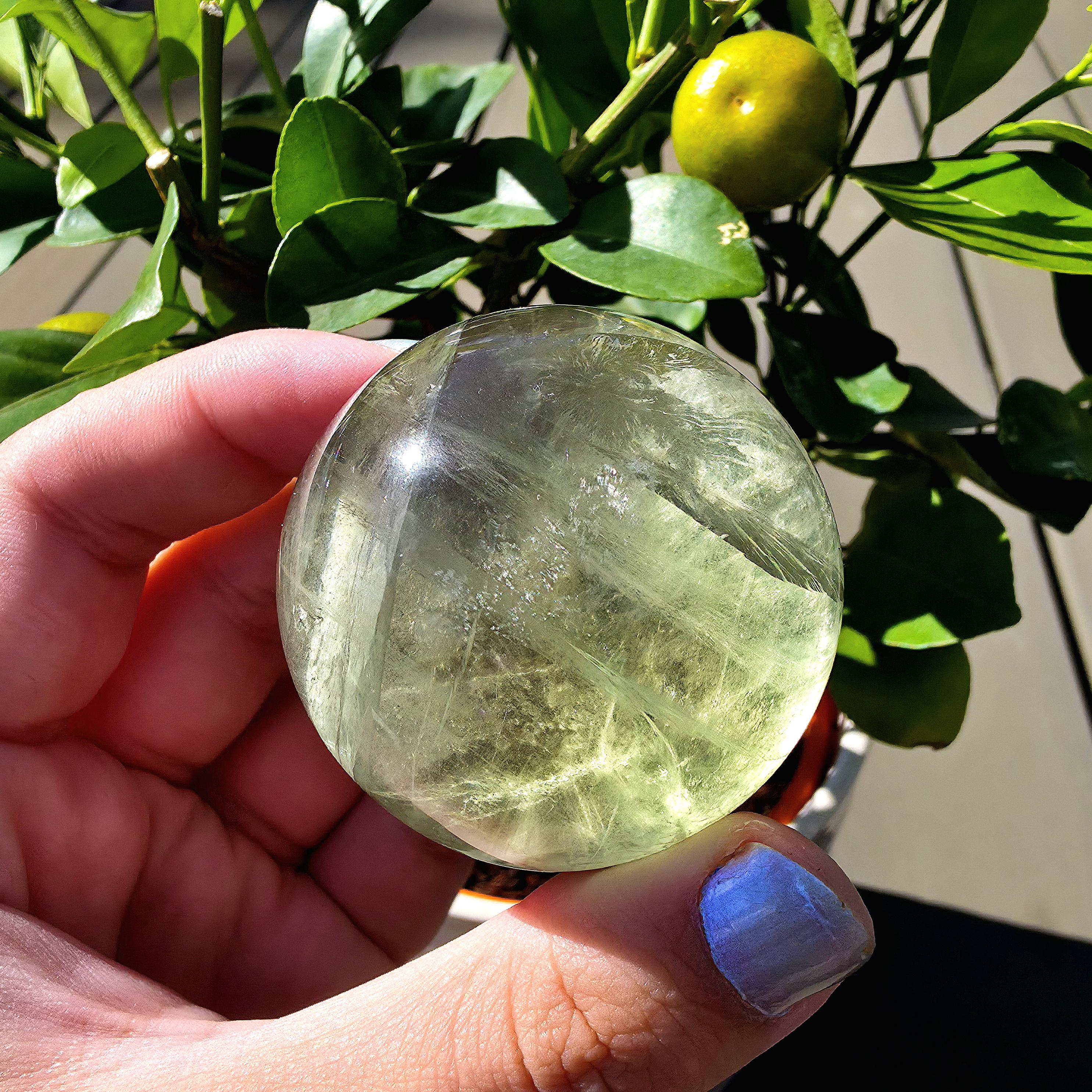 Green Apple Fluorite Sphere | Polished Fluorite Crystal Sphere | Mint Green Fluorite | Collector Crystal