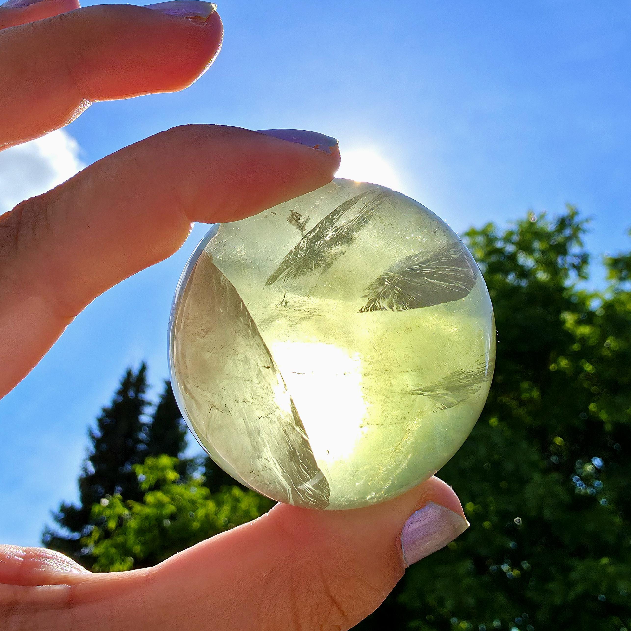 Green Apple Fluorite Sphere | Polished Fluorite Crystal Sphere | Mint Green Fluorite | Collector Crystal