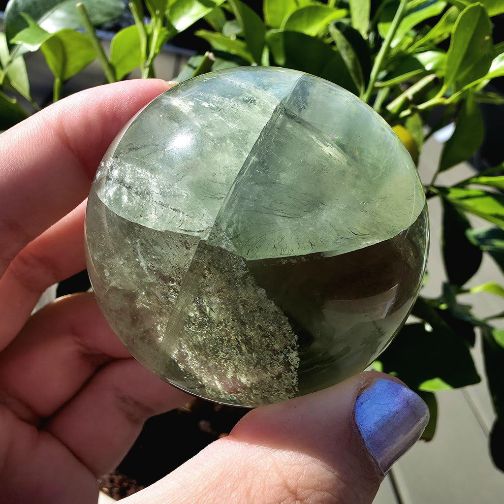 Green Apple Fluorite Sphere | Polished Fluorite Crystal Sphere | Mint Green Fluorite | Collector Crystal