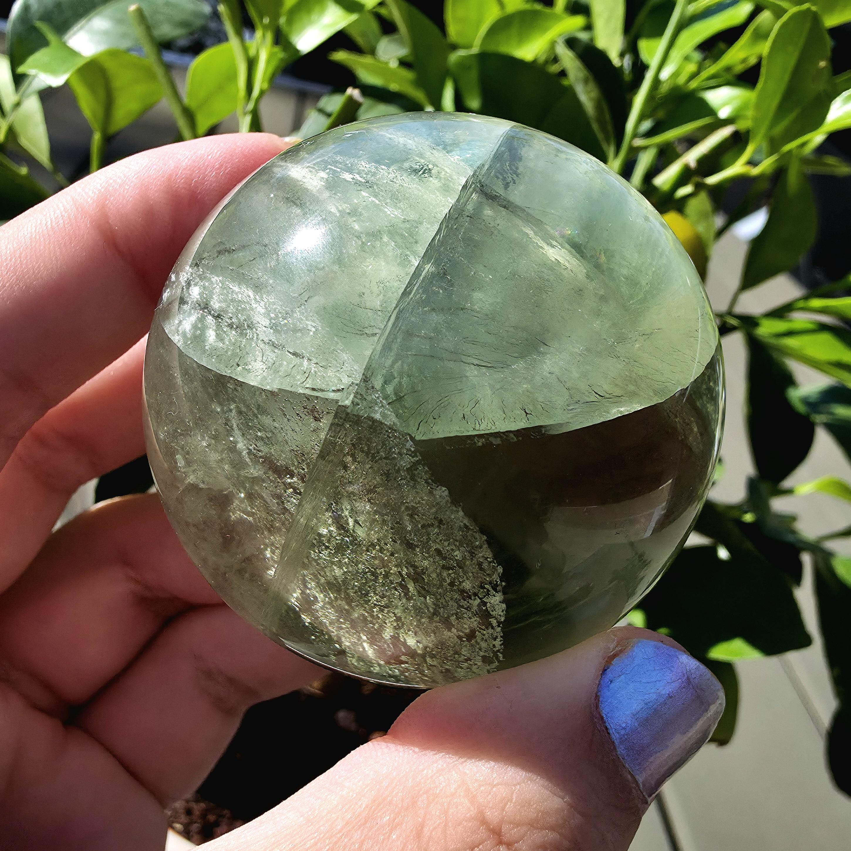 Green Apple Fluorite Sphere | Polished Fluorite Crystal Sphere | Mint Green Fluorite | Collector Crystal