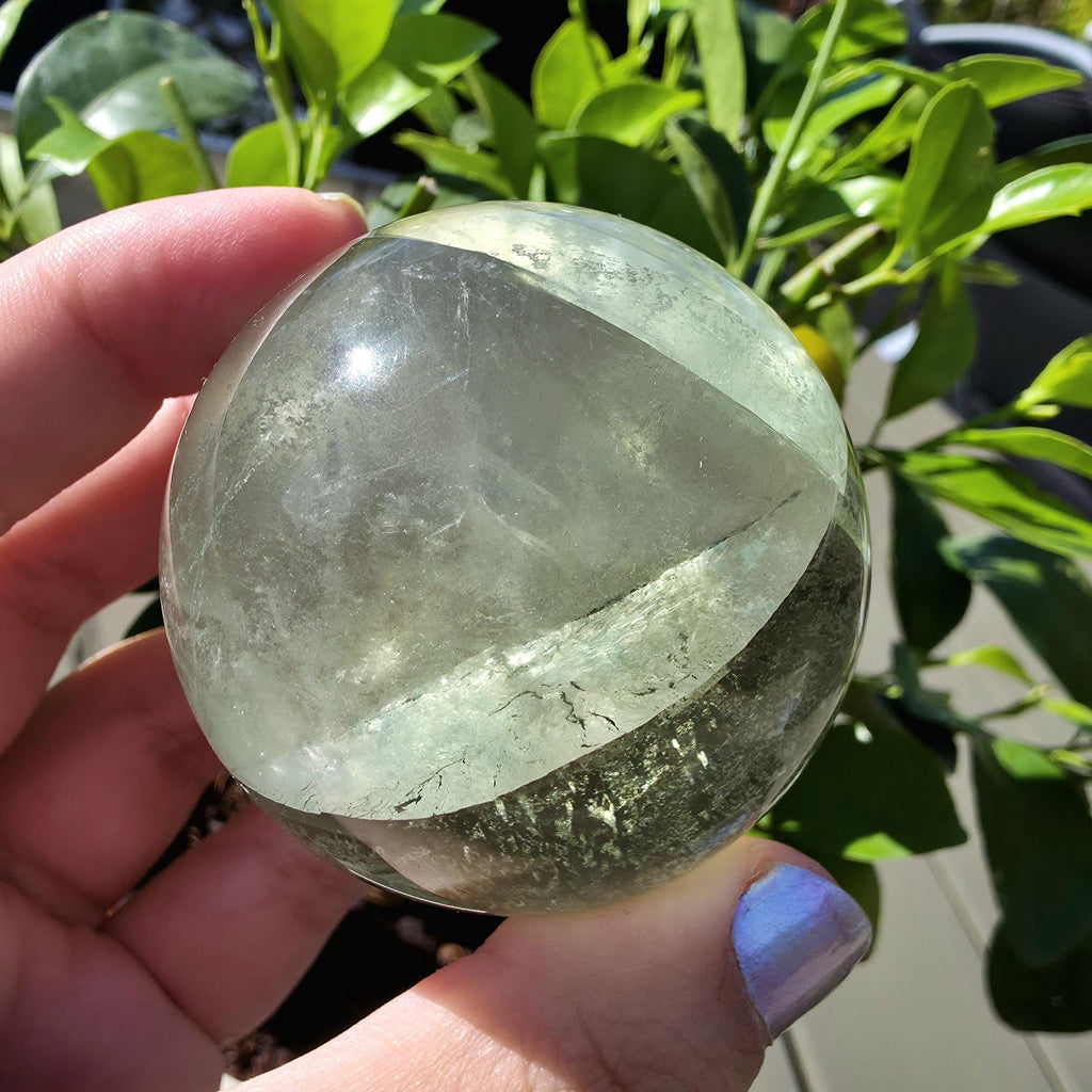 Green Apple Fluorite Sphere | Polished Fluorite Crystal Sphere | Mint Green Fluorite | Collector Crystal