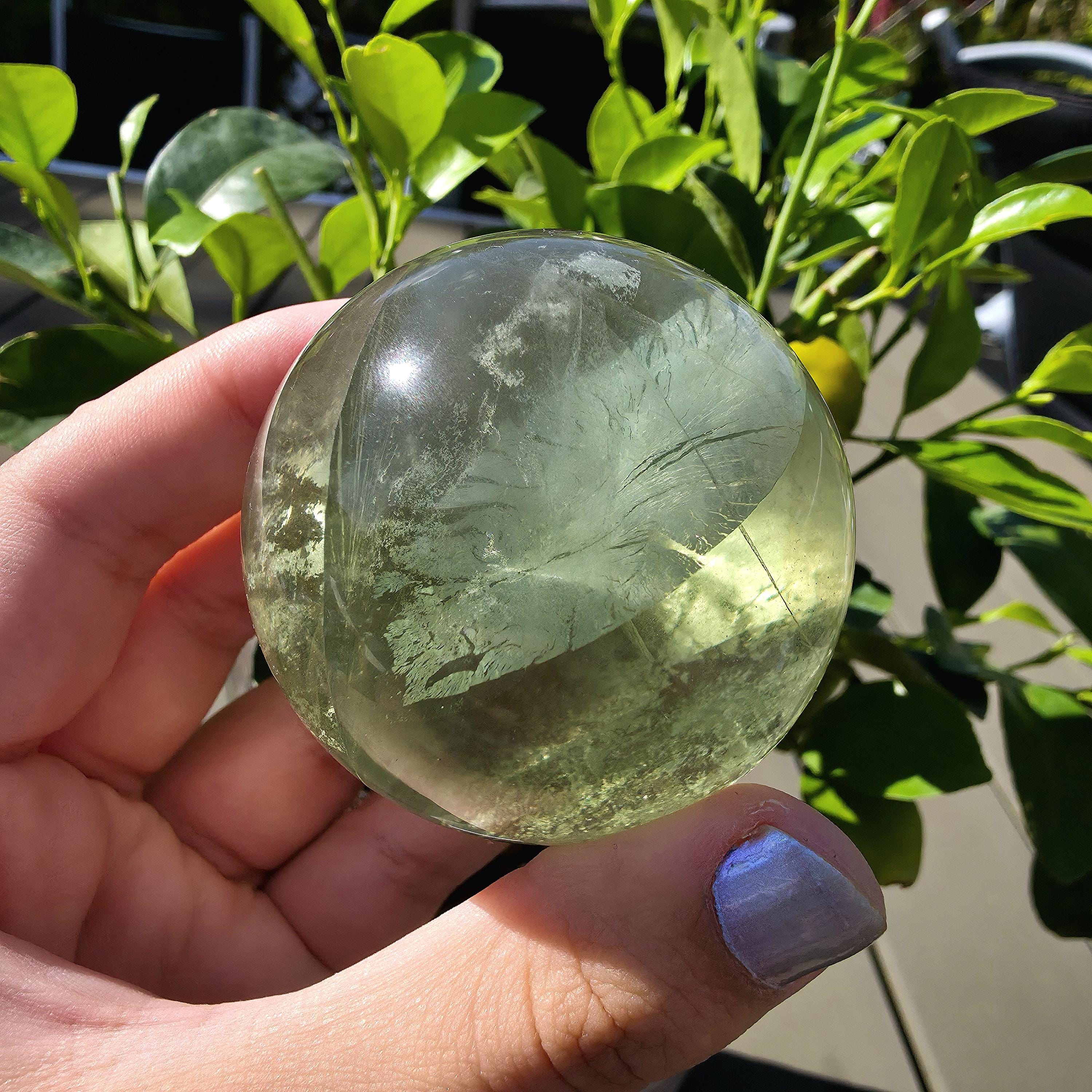 Green Apple Fluorite Sphere | Polished Fluorite Crystal Sphere | Mint Green Fluorite | Collector Crystal
