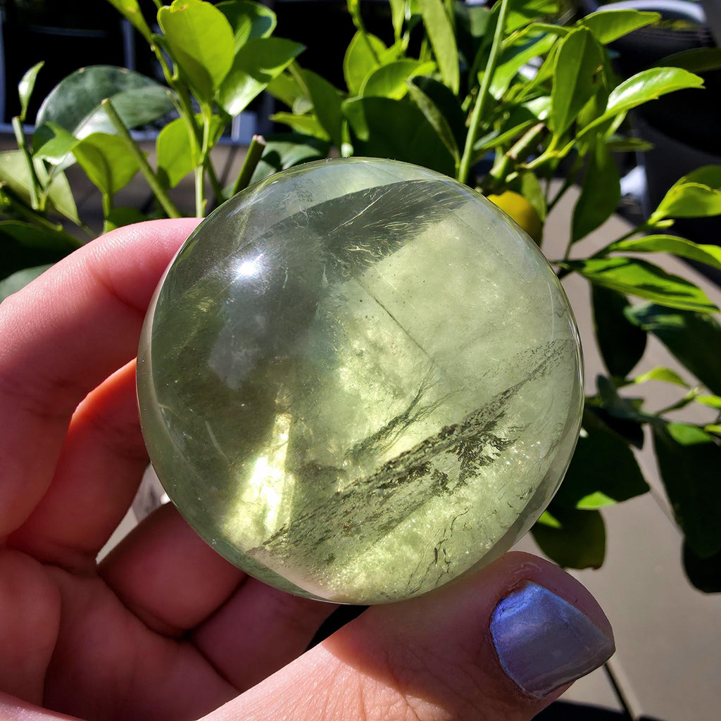 Green Apple Fluorite Sphere | Polished Fluorite Crystal Sphere | Mint Green Fluorite | Collector Crystal