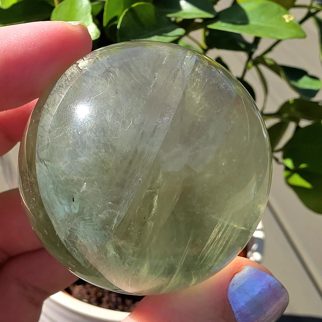 Green Apple Fluorite Sphere | Polished Fluorite Crystal Sphere | Mint Green Fluorite | Collector Crystal