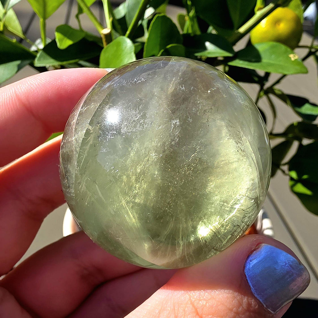 Green Apple Fluorite Sphere | Polished Fluorite Crystal Sphere | Mint Green Fluorite | Collector Crystal