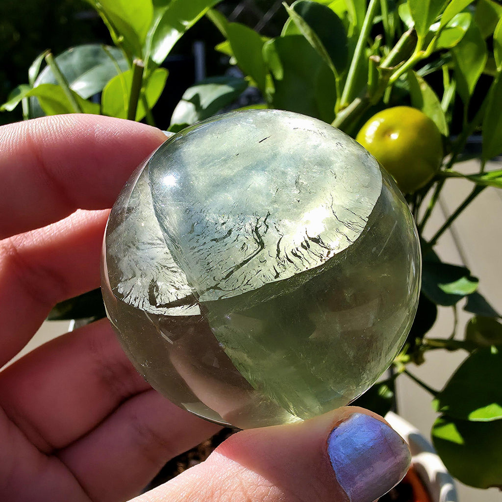 Green Apple Fluorite Sphere | Polished Fluorite Crystal Sphere | Mint Green Fluorite | Collector Crystal