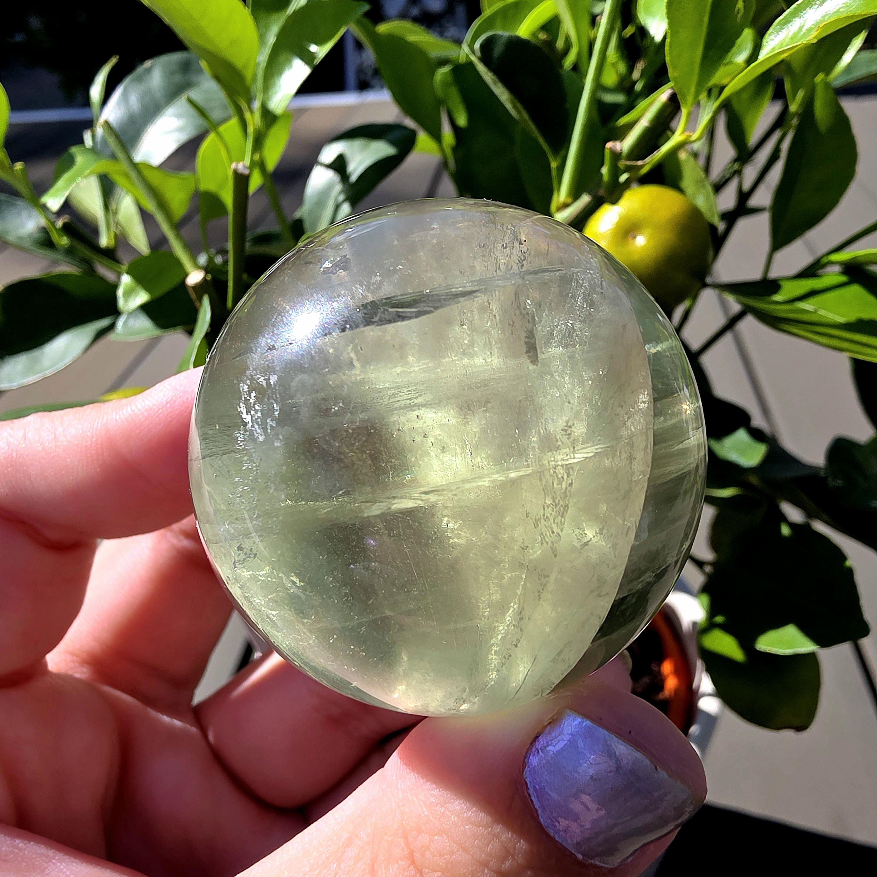 Green Apple Fluorite Sphere | Polished Fluorite Crystal Sphere | Mint Green Fluorite | Collector Crystal