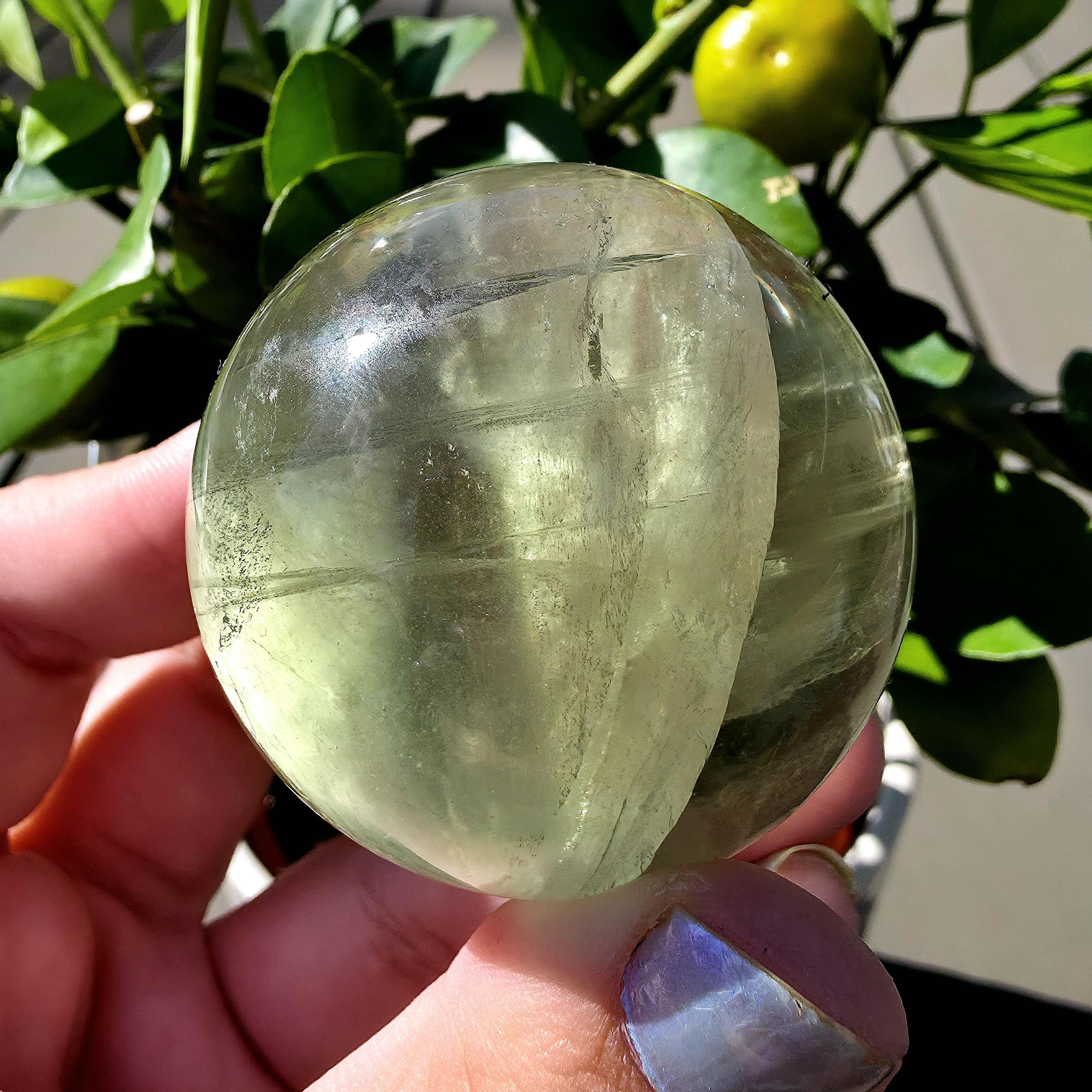 Green Apple Fluorite Sphere | Polished Fluorite Crystal Sphere | Mint Green Fluorite | Collector Crystal