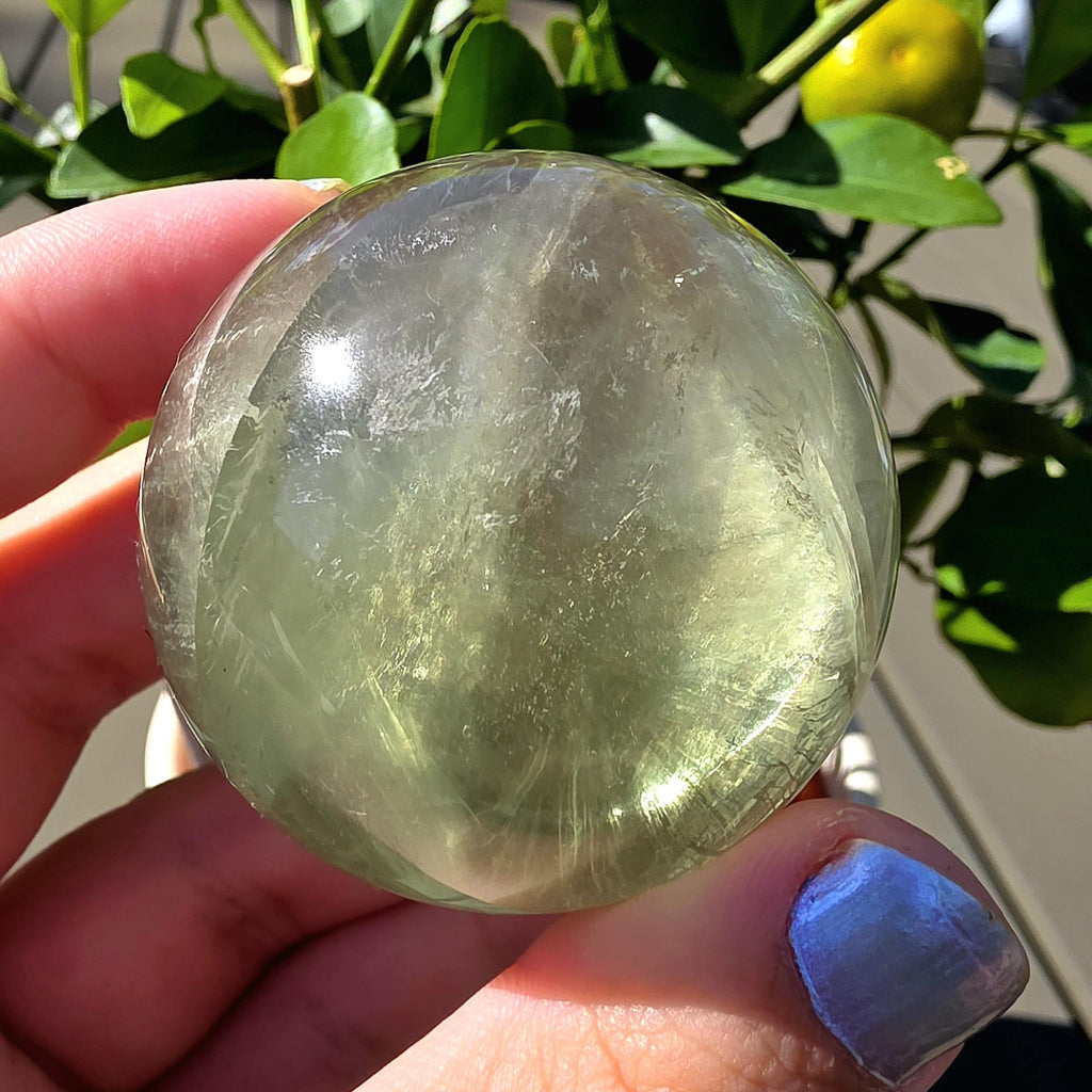 Green Apple Fluorite Sphere | Polished Fluorite Crystal Sphere | Mint Green Fluorite | Collector Crystal