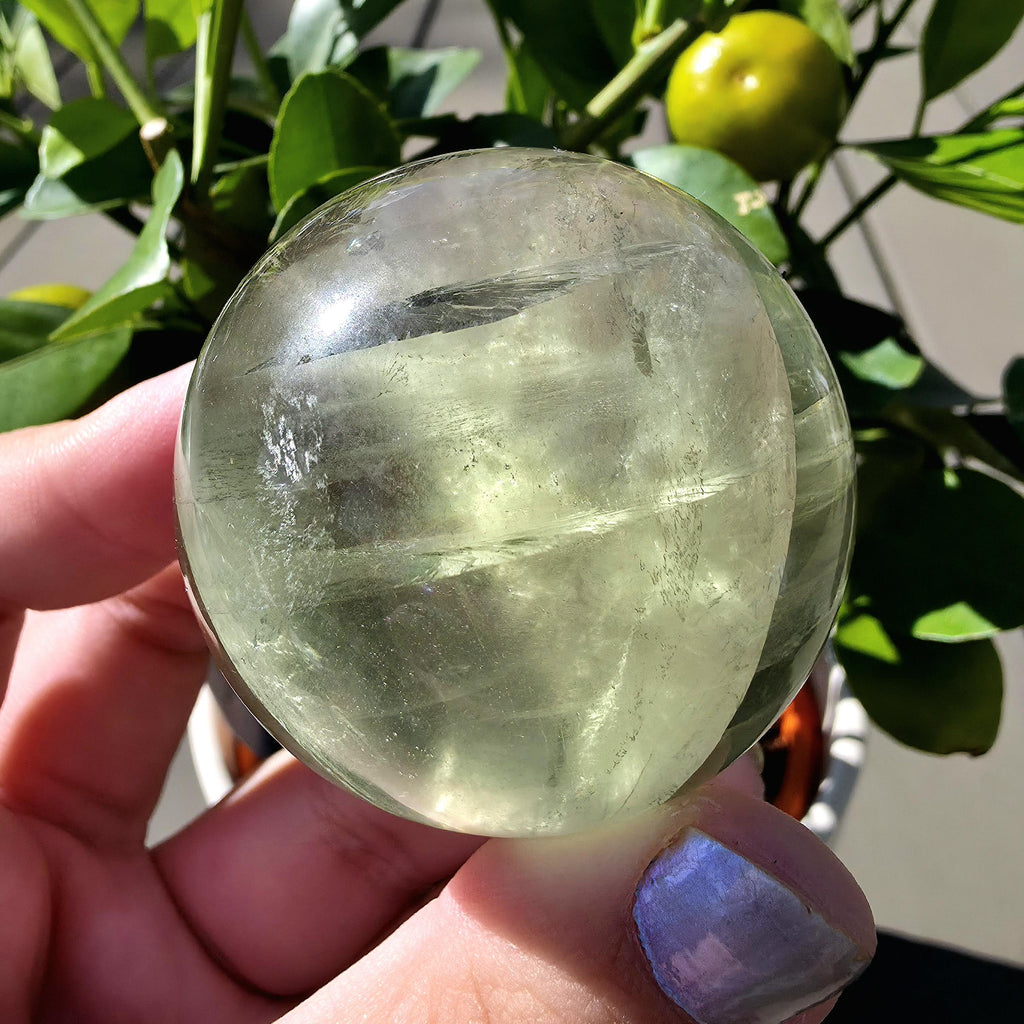 Green Apple Fluorite Sphere | Polished Fluorite Crystal Sphere | Mint Green Fluorite | Collector Crystal