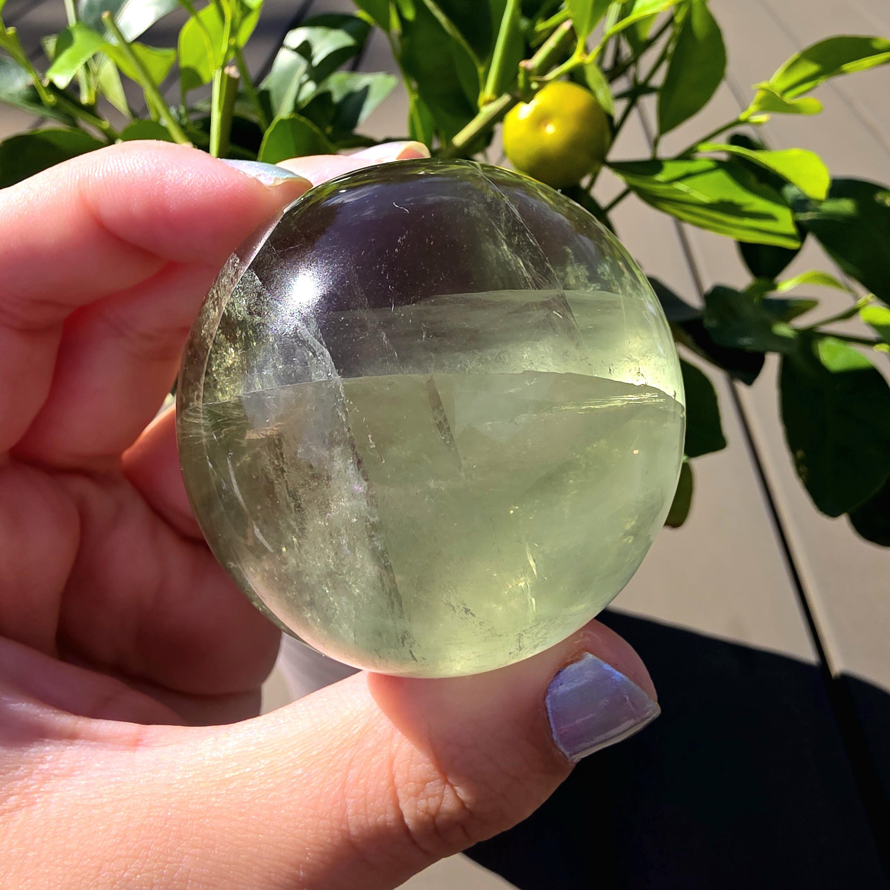 Green Apple Fluorite Sphere | Polished Fluorite Crystal Sphere | Mint Green Fluorite | Collector Crystal