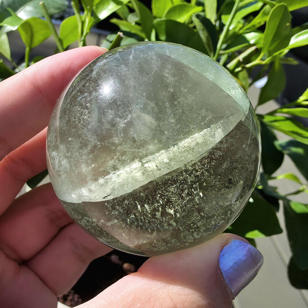 Green Apple Fluorite Sphere | Polished Fluorite Crystal Sphere | Mint Green Fluorite | Collector Crystal