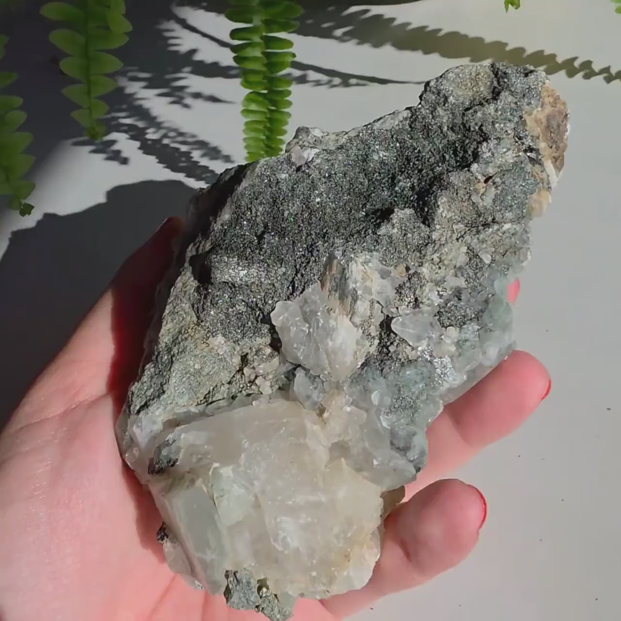 Swiss Alpine Chlorite Quartz Cluster | Green Chlorite Included Quartz | Large Alpine Quartz Specimen | Swiss Alps