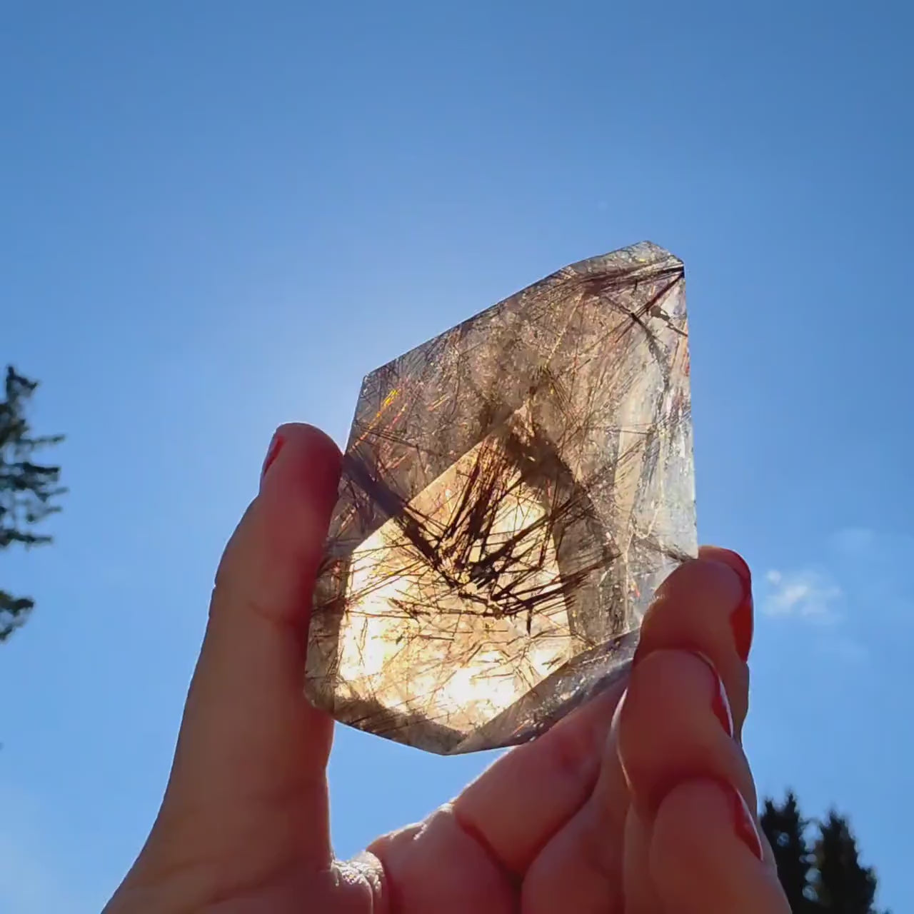 Copper Rutilated Quartz Freeform | Natural Rutile Quartz Crystal | Collector Mineral Display Decor