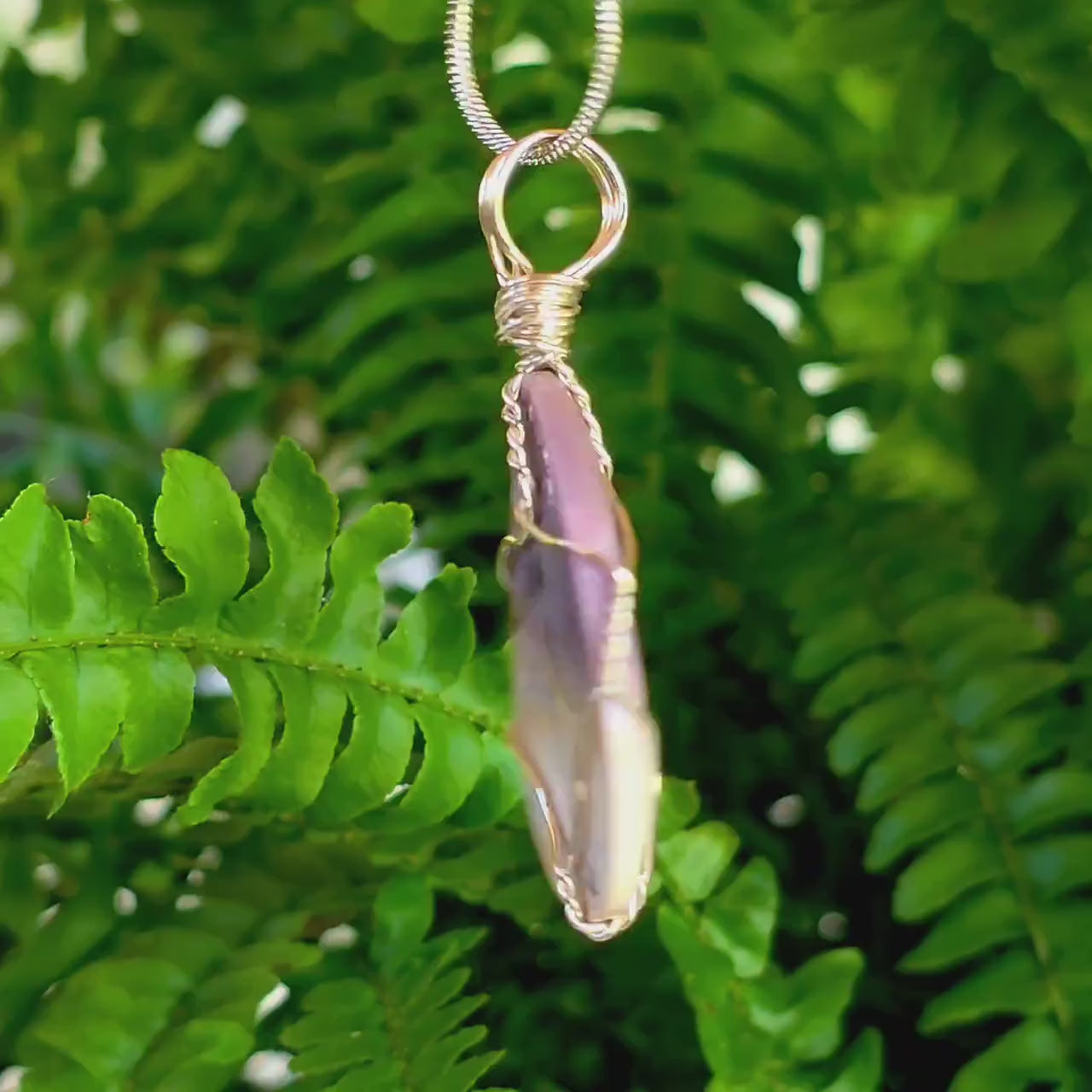 Authentic Utah Tiffany Stone Necklace | UV Reactive Crystal Pendant | Stainless Steel Wire Wrapped Jewelry