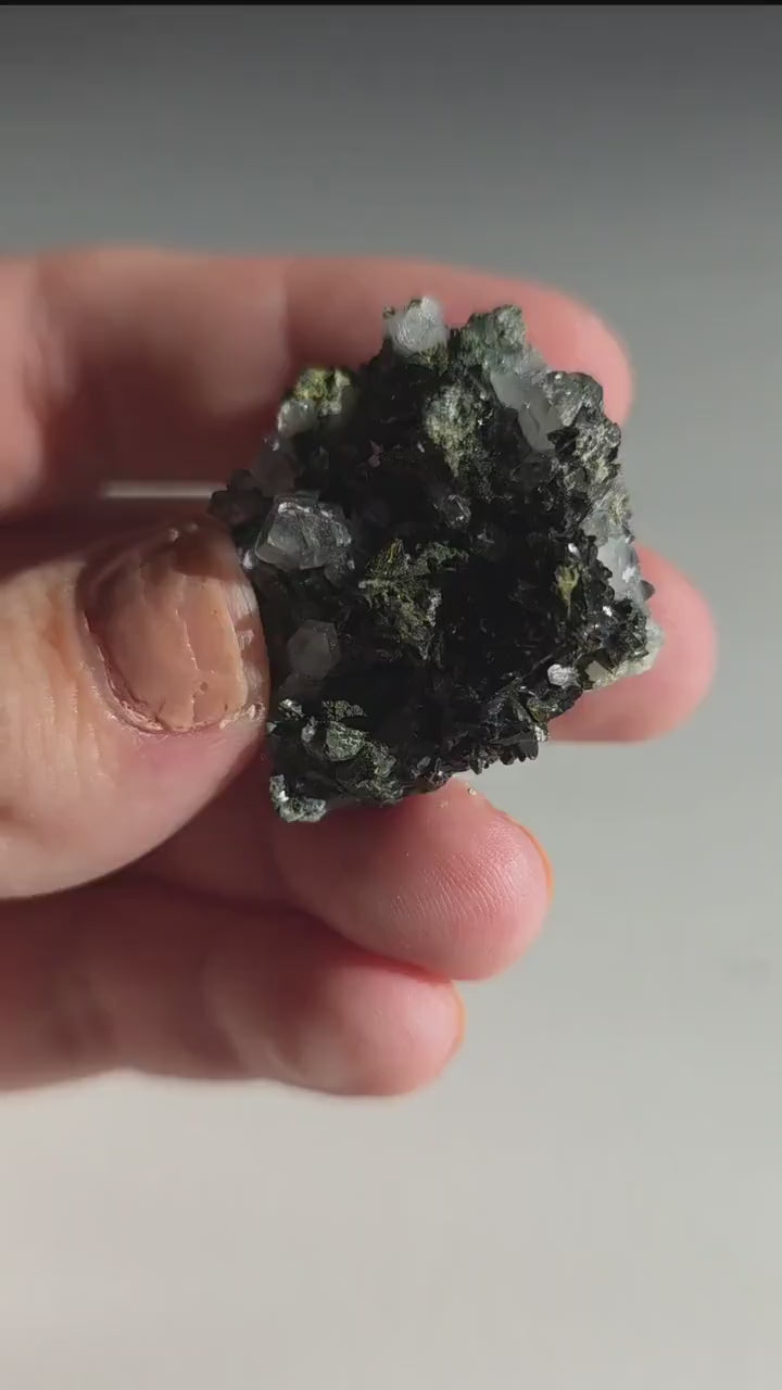 Epidote Specimen | Natural Green Crystal Cluster | Collector Mineral Display Decor