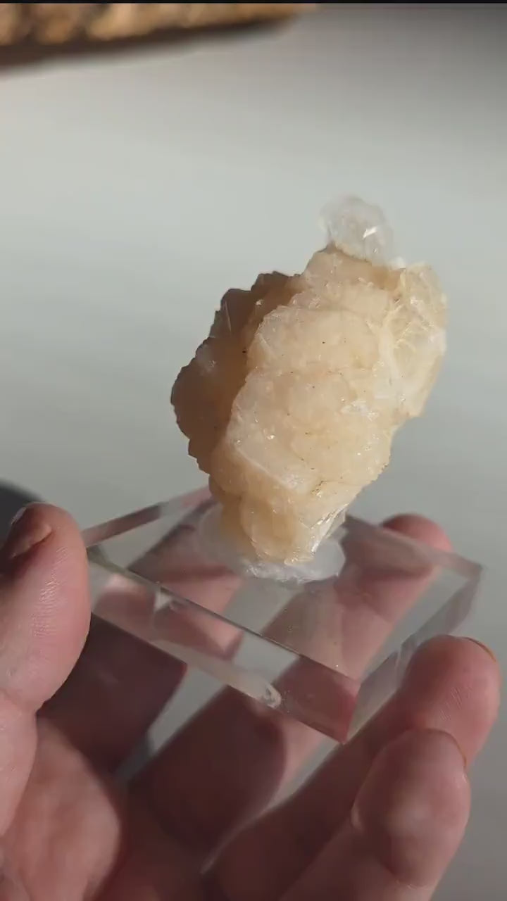 Stilbite Cluster with Apophyllite | Natural Zeolite Crystal Specimen | Collector Mineral Display Decor Gift