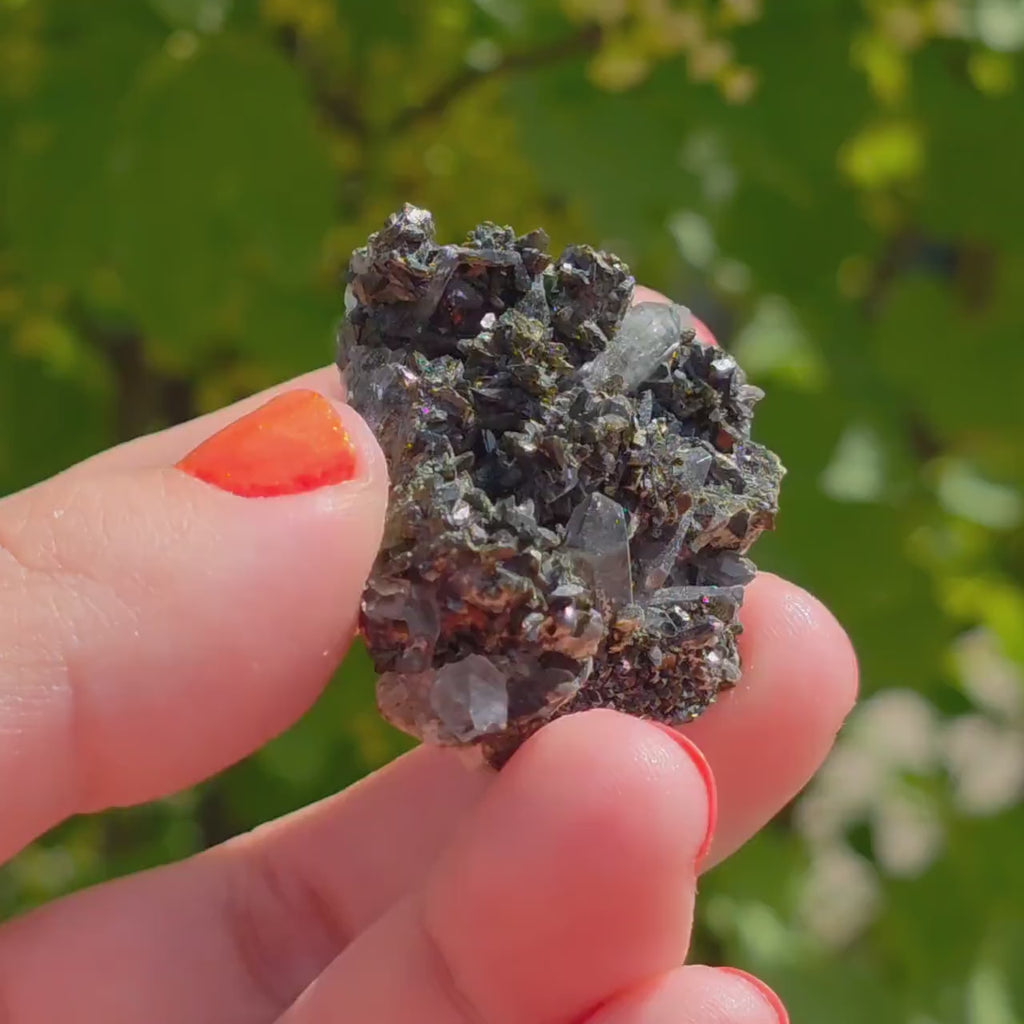 Epidote Specimen | Natural Green Crystal Cluster | Collector Mineral Display Decor