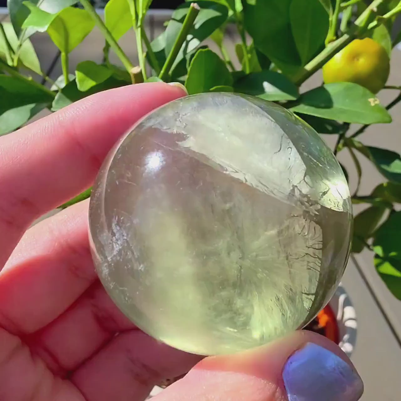 Green Apple Fluorite Sphere | Polished Fluorite Crystal Sphere | Mint Green Fluorite | Collector Crystal
