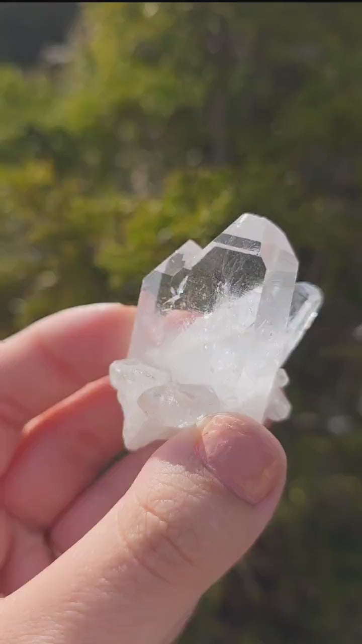 Himalayan Clear Quartz Cluster, Flat Face Quartz Point, Natural Quartz Crystal, Collector Mineral Specimen, Raw Quartz Decor